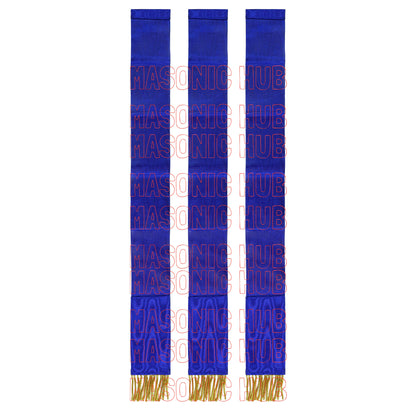 Masonic Bible Markers – Hand-Embroidered Royal Blue Ribbon with Gold Bullion Threads