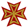 MASONIC ST. JOHN ORDER MALTA KNIGHTS MALTESE CROSS HAND EMBROIDERED - RED VELVET Masonic Hub