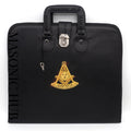 Masonic Hand Embroidered Past Master Masonic Apron Case with Handle [ BLACK ] Masonic Hub