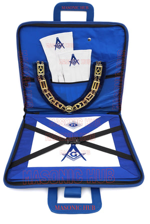 Masonic Hand Embroidered Square & Compass Masonic Apron Case with Handle [BLACK] Masonic Hub