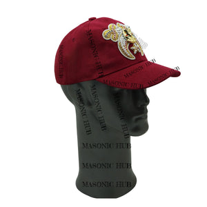 Shriner Masonic Maroon Handmade Cap – Gold Tassel, Embroidered Jewel &amp; Adjustable Fit Masonic Hub