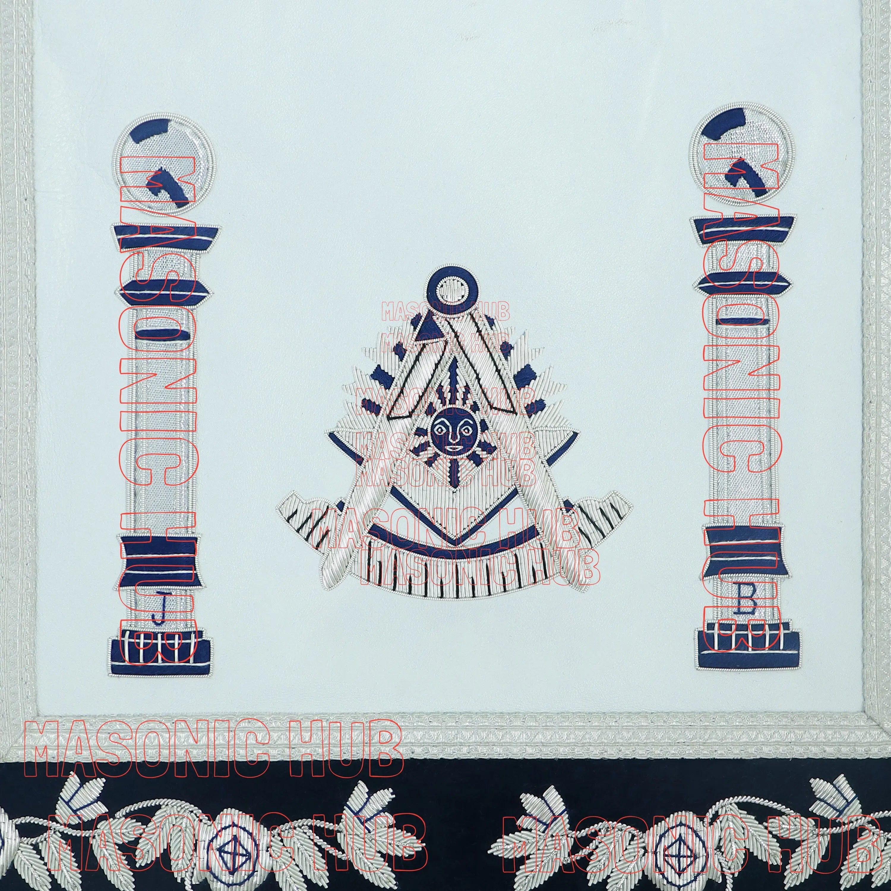Masonic Past Master Mason Lambskin Apron – Handcrafted with Bullion Embroidery Masonic Hub