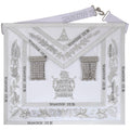 Masonic Past Master DeMolay Apron - White with Silver Bullion Embroidery & DeMolay Logo My Store