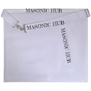 Masonic Past Master DeMolay Apron - White with Silver Bullion Embroidery & DeMolay Logo My Store