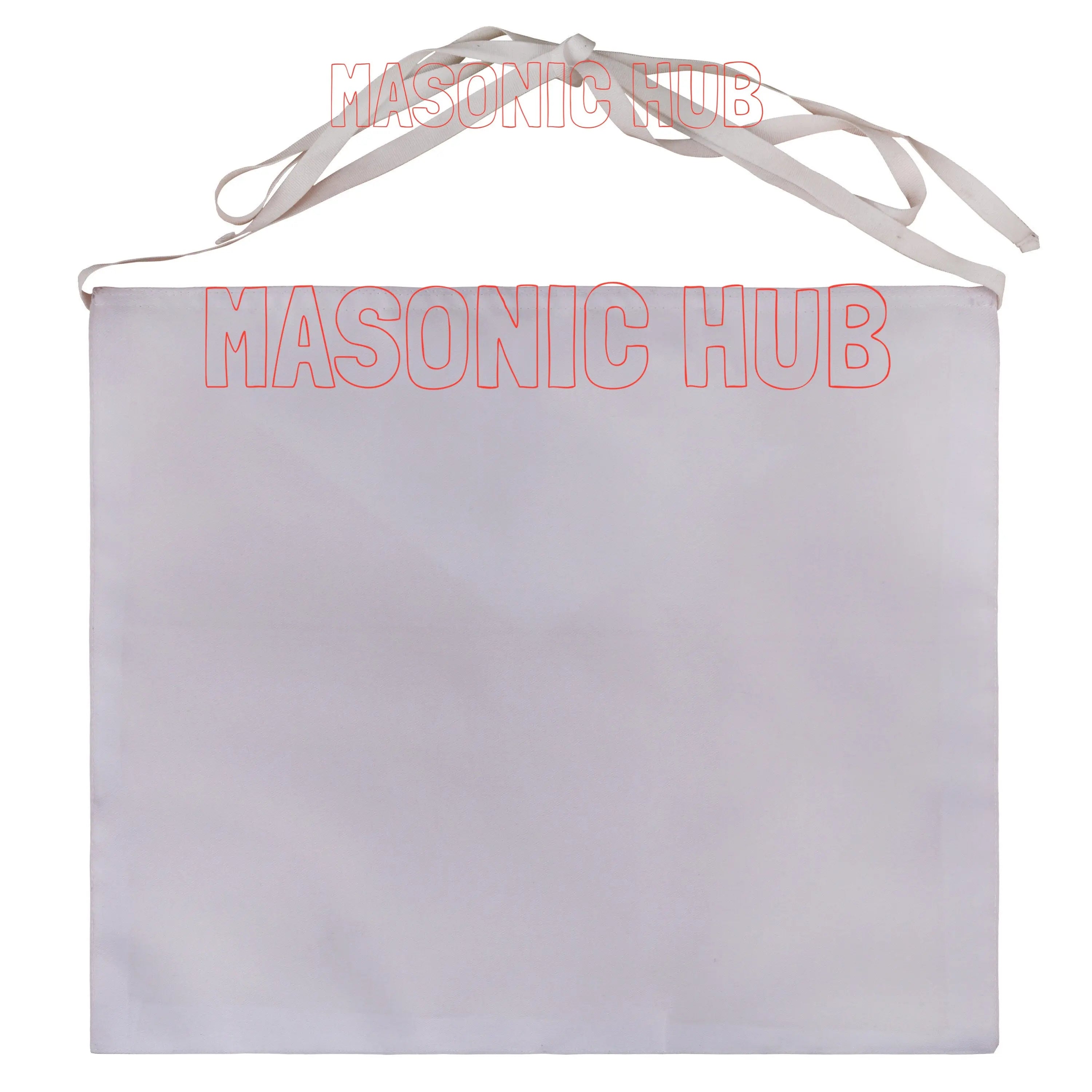 Masonic Hub White Duck Cotton Entered Apprentice Apron – 14"x16" | Adjustable Belt Regalia Masonic Hub
