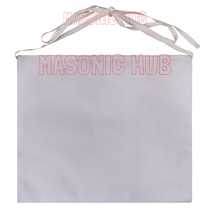 Masonic Hub White Duck Cotton Entered Apprentice Apron – 14"x16" | Adjustable Belt Regalia