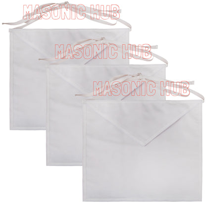 Masonic Hub White Duck Cotton Entered Apprentice Apron – 14"x16" | Adjustable Belt Regalia