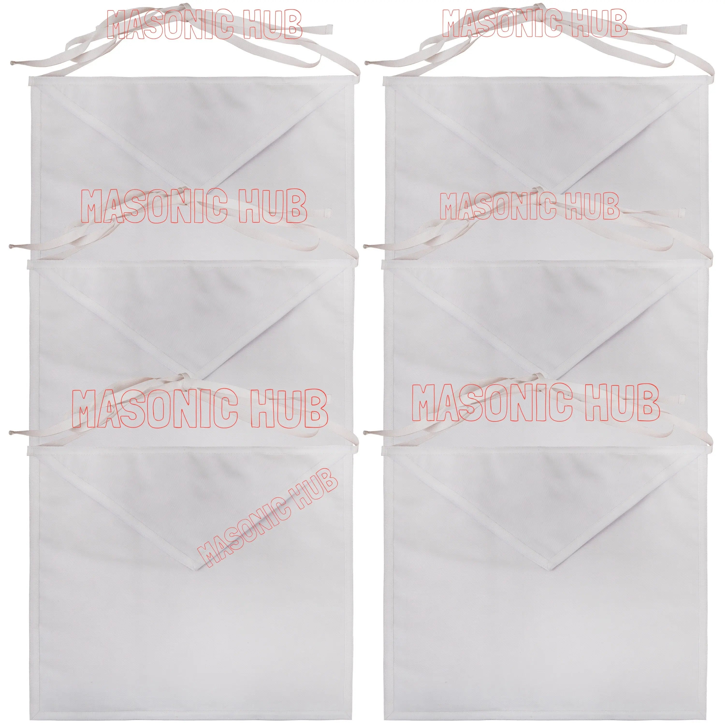 Masonic Hub White Duck Cotton Entered Apprentice Apron – 14"x16" | Adjustable Belt Regalia Masonic Hub