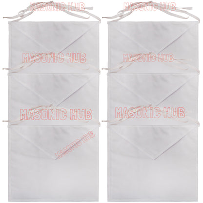 Masonic Hub White Duck Cotton Entered Apprentice Apron – 14"x16" | Adjustable Belt Regalia