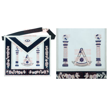 Masonic Past Master Mason Lambskin Apron – Handcrafted with Bullion Embroidery