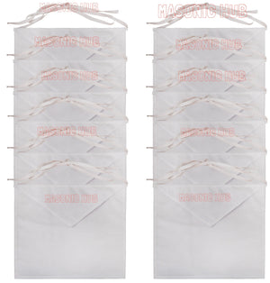Masonic Hub White Duck Cotton Entered Apprentice Apron – 14"x16" | Adjustable Belt Regalia Masonic Hub