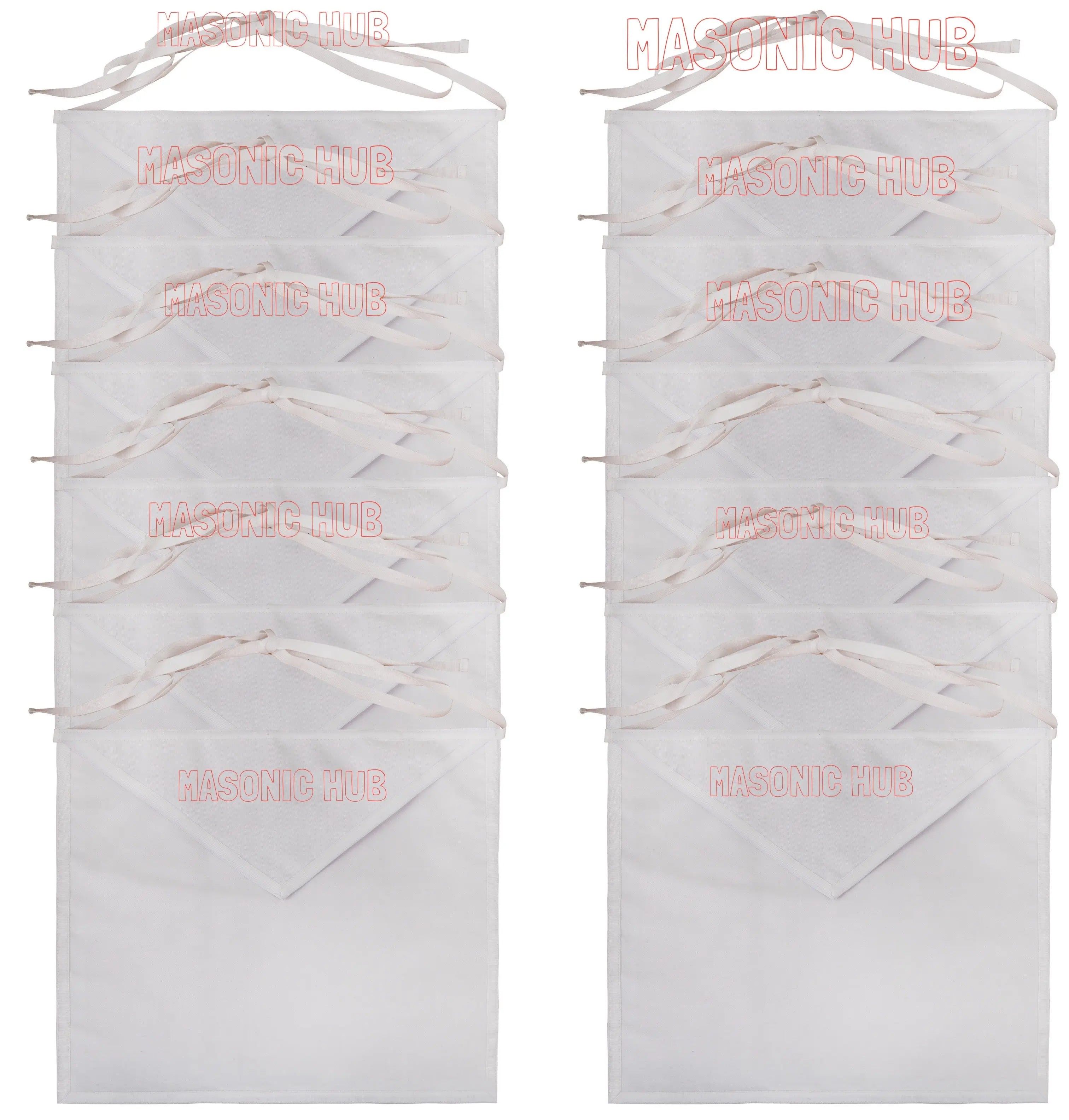 Masonic Hub White Duck Cotton Entered Apprentice Apron – 14"x16" | Adjustable Belt Regalia Masonic Hub