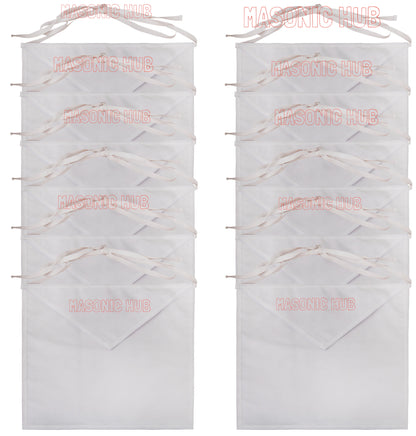 Masonic Hub White Duck Cotton Entered Apprentice Apron – 14"x16" | Adjustable Belt Regalia