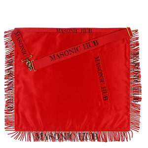 Handcrafted Lambskin Masonic Master Mason Working Tools Apron with Red Fringe My Store