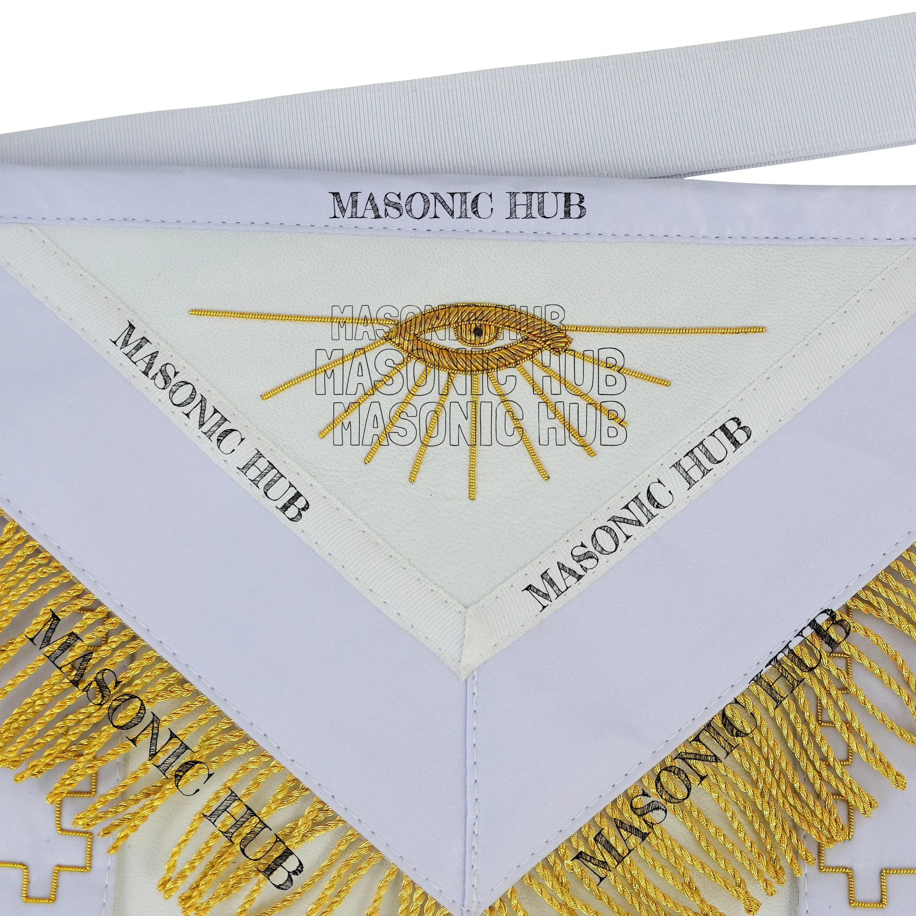 Handmade Masonic Master Mason Apron – 100% Lambskin & Gold Bullion Embroidery Masonic Hub