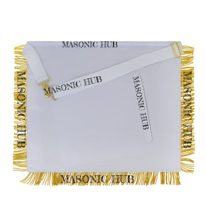 Handmade Masonic Master Mason Apron – 100% Lambskin & Gold Bullion Embroidery