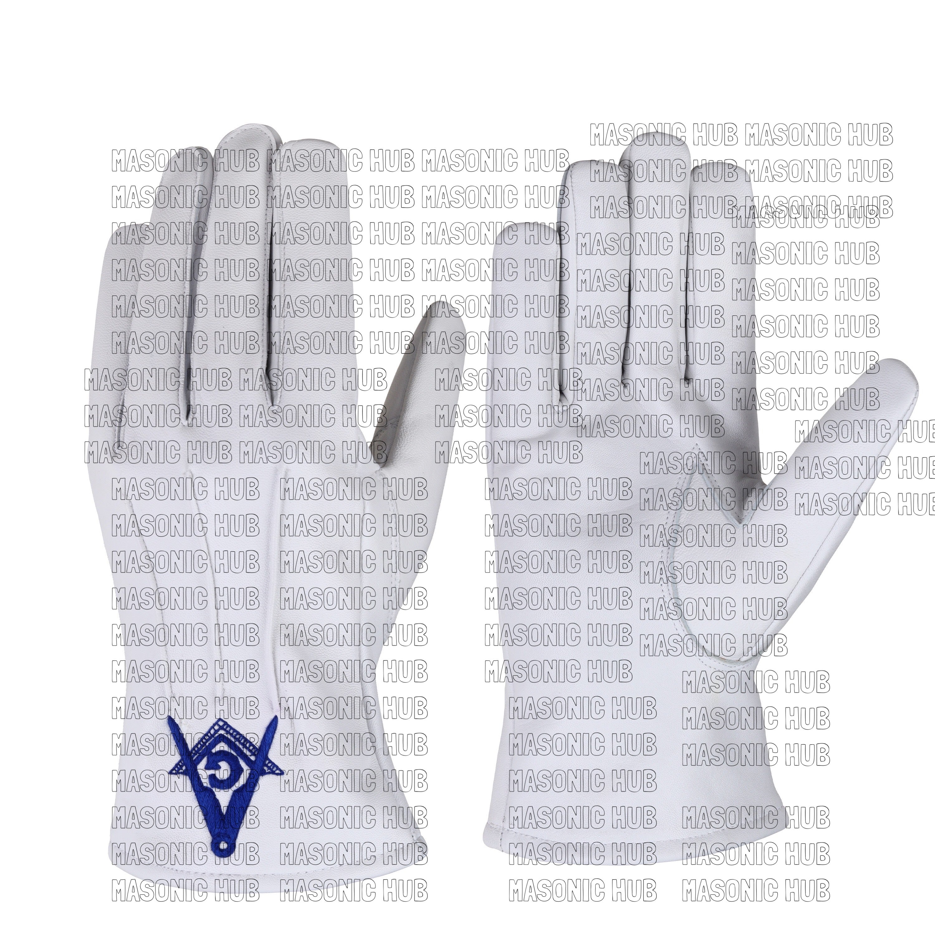 Master Mason White Leather Gloves – Square & Compass “G” Embroidered | Blue Lodge Masonic Regalia Masonic Hub