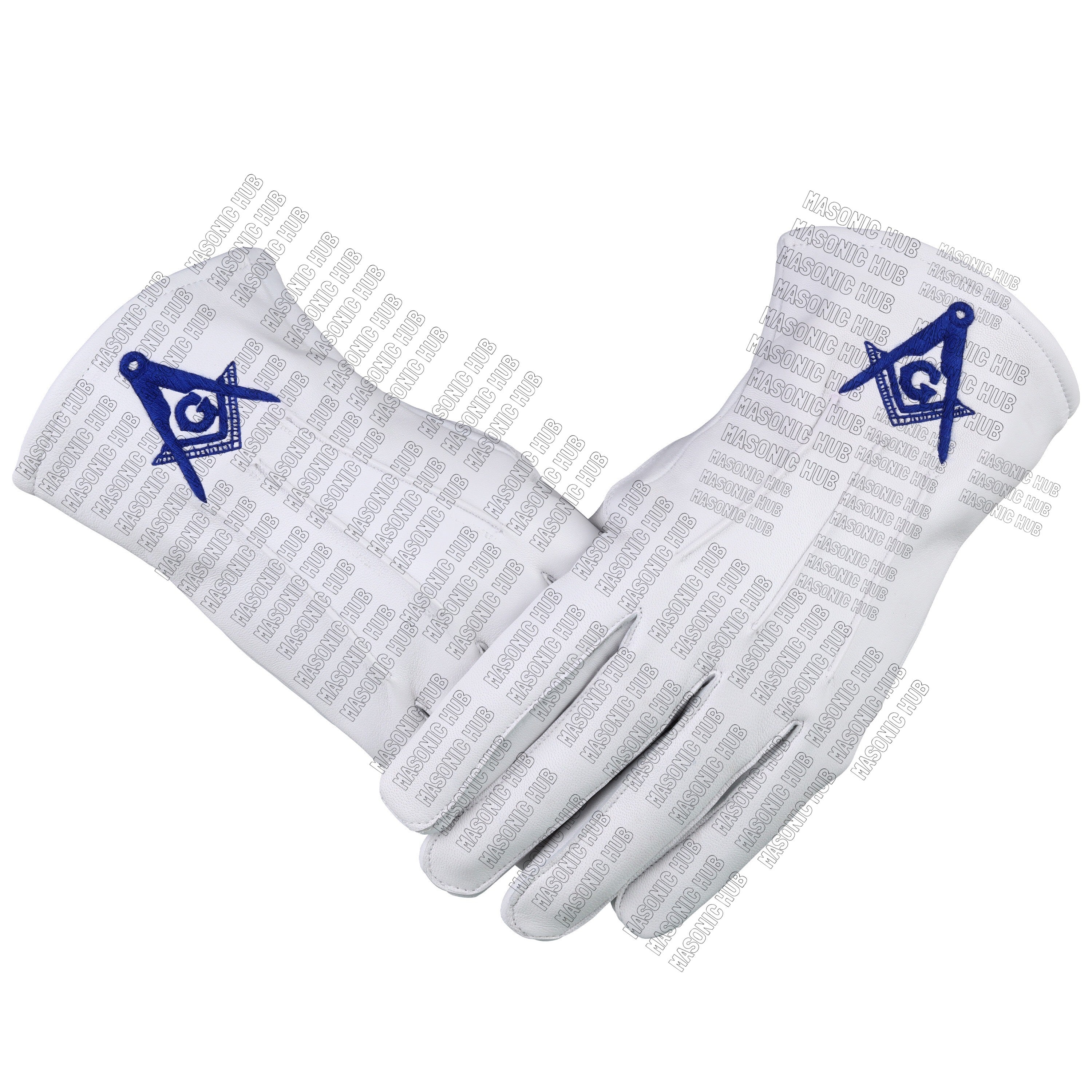 Master Mason White Leather Gloves – Square & Compass “G” Embroidered | Blue Lodge Masonic Regalia Masonic Hub