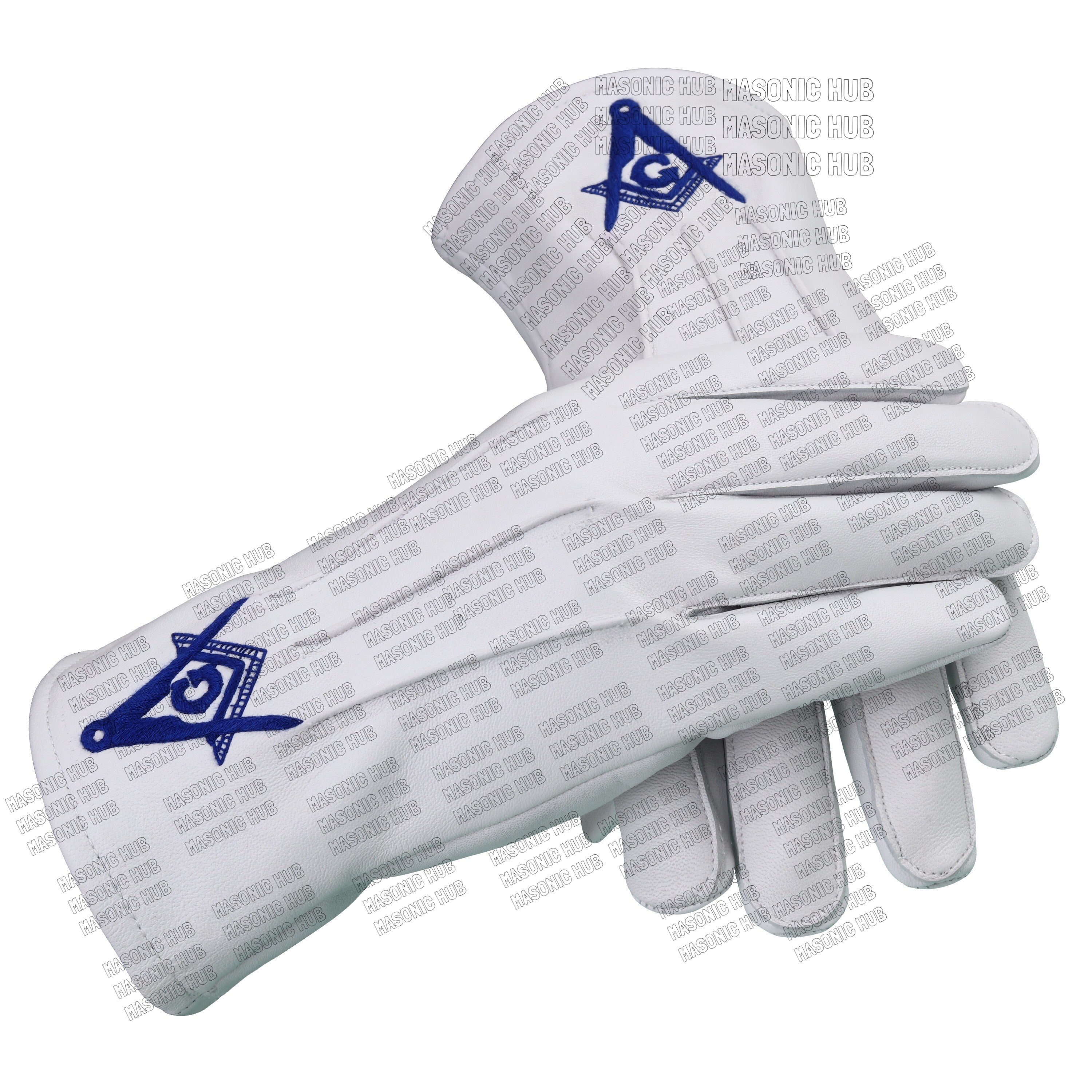 Master Mason White Leather Gloves – Square & Compass “G” Embroidered | Blue Lodge Masonic Regalia Masonic Hub