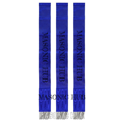 Masonic Bible Markers – Hand-Embroidered Royal Blue Ribbon with Silver Bullion Threads