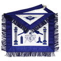 Handcrafted Lambskin Masonic Master Mason Working Tool Apron with Blue Fringe Masonic Hub