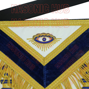 Gold Hand Bullion Past Master Embroidery 100% Lambskin Aprons Past Master- GOLD FRINGE My Store