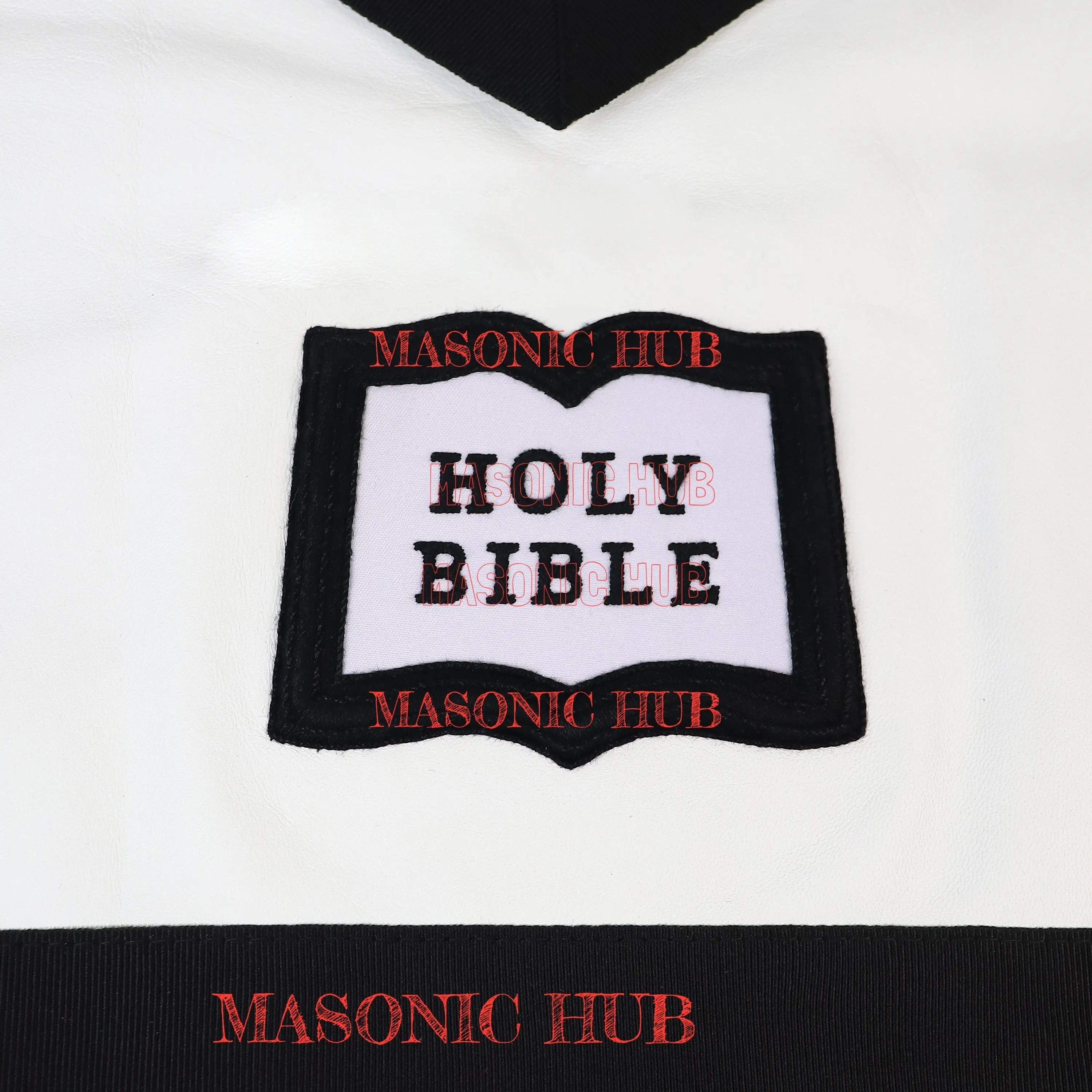 Handmade Masonic Funeral Apron – Lambskin &amp; Silk Embroidery – Blue Lodge Officer Masonic Hub