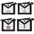 Handmade Masonic Funeral Apron – Lambskin &amp; Silk Embroidery – Blue Lodge Officer Masonic Hub