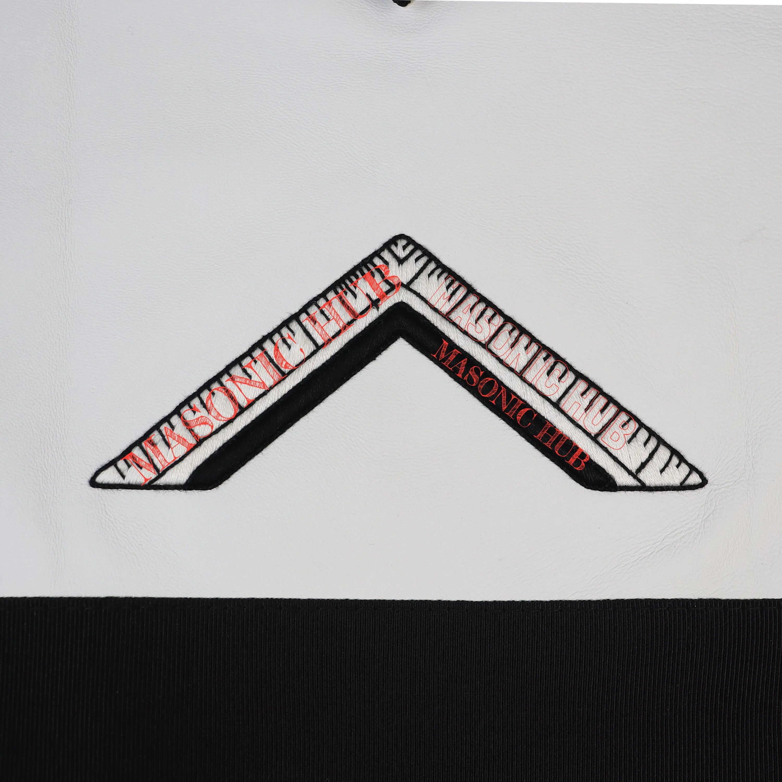 Handmade Masonic Funeral Apron – Lambskin &amp; Silk Embroidery – Blue Lodge Officer Masonic Hub