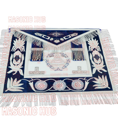 Masonic Grand Master Sheep Apron & Cuff w/ Compass & Square, Eye, Laurel Wreath