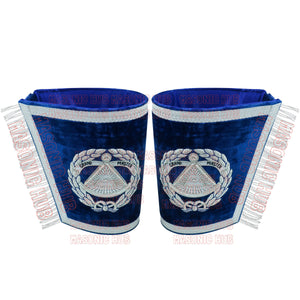 Handcrafted Masonic Regalia Grand Master Gauntlets Cuffs Embroidered with Fringe My Store