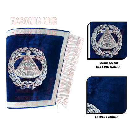 Handcrafted Masonic Regalia Grand Master Gauntlets Cuffs Embroidered with Fringe