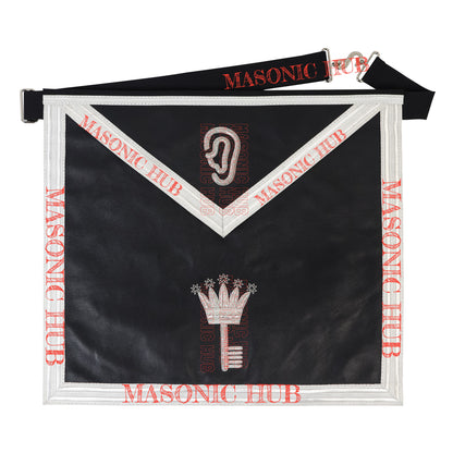 AMD Allied Masonic Degree Secret Monitor Apron - 100% Lambskin, Hand-Embroidered Freemason Regalia