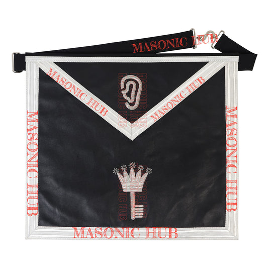AMD Allied Masonic Degree Secret Monitor Apron - 100% Lambskin, Hand-Embroidered Freemason Regalia