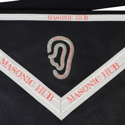 AMD Allied Masonic Degree Secret Monitor Apron - 100% Lambskin, Hand-Embroidered Freemason Regalia