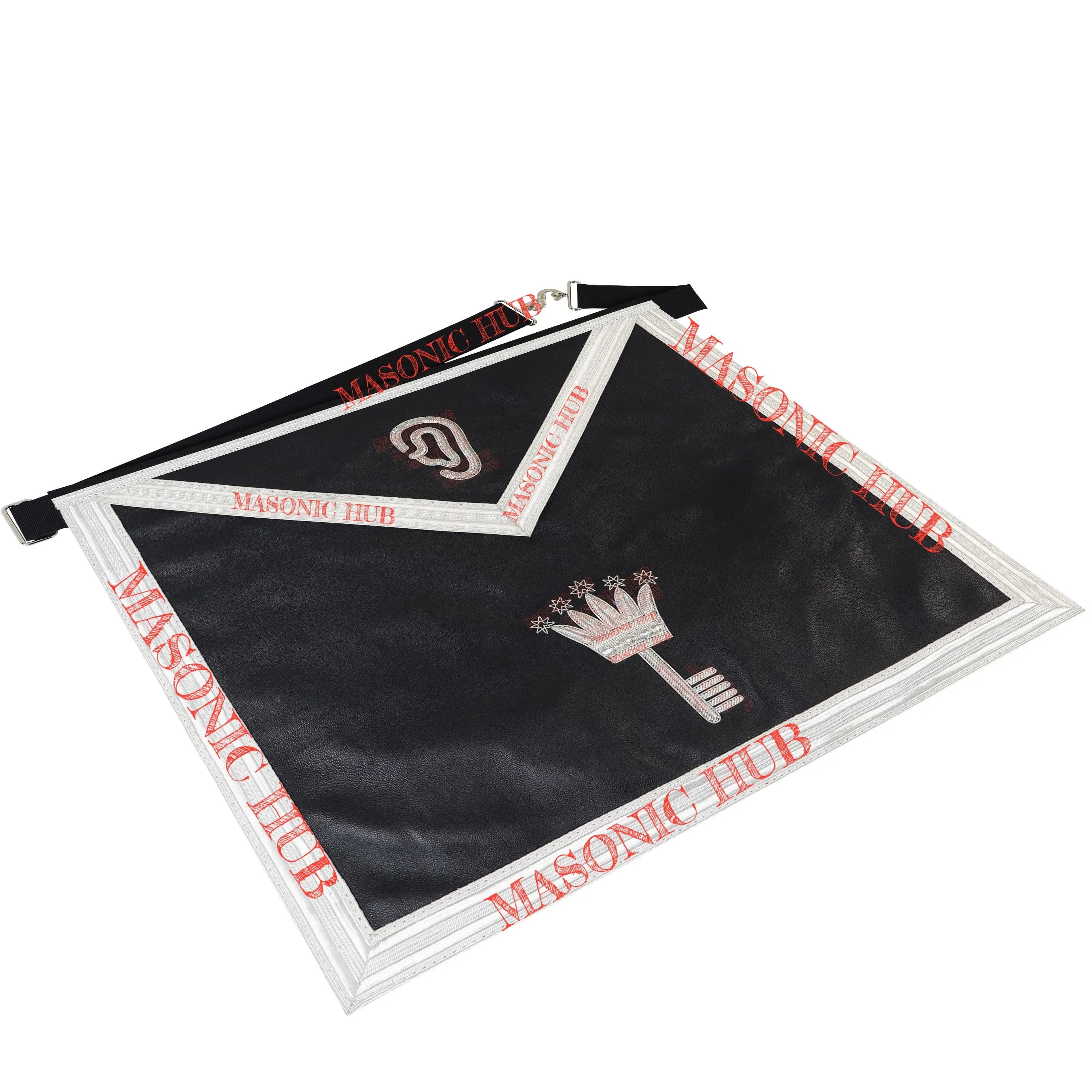 AMD Allied Masonic Degree Secret Monitor Apron - 100% Lambskin, Hand-Embroidered Freemason Regalia Masonic Hub