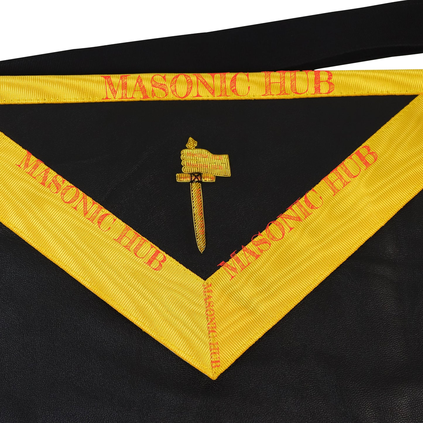 Grand Tiler of Solomon Masonic Apron - 100% Lambskin, Hand-Embroidered Gold Bullion AMD Regalia
