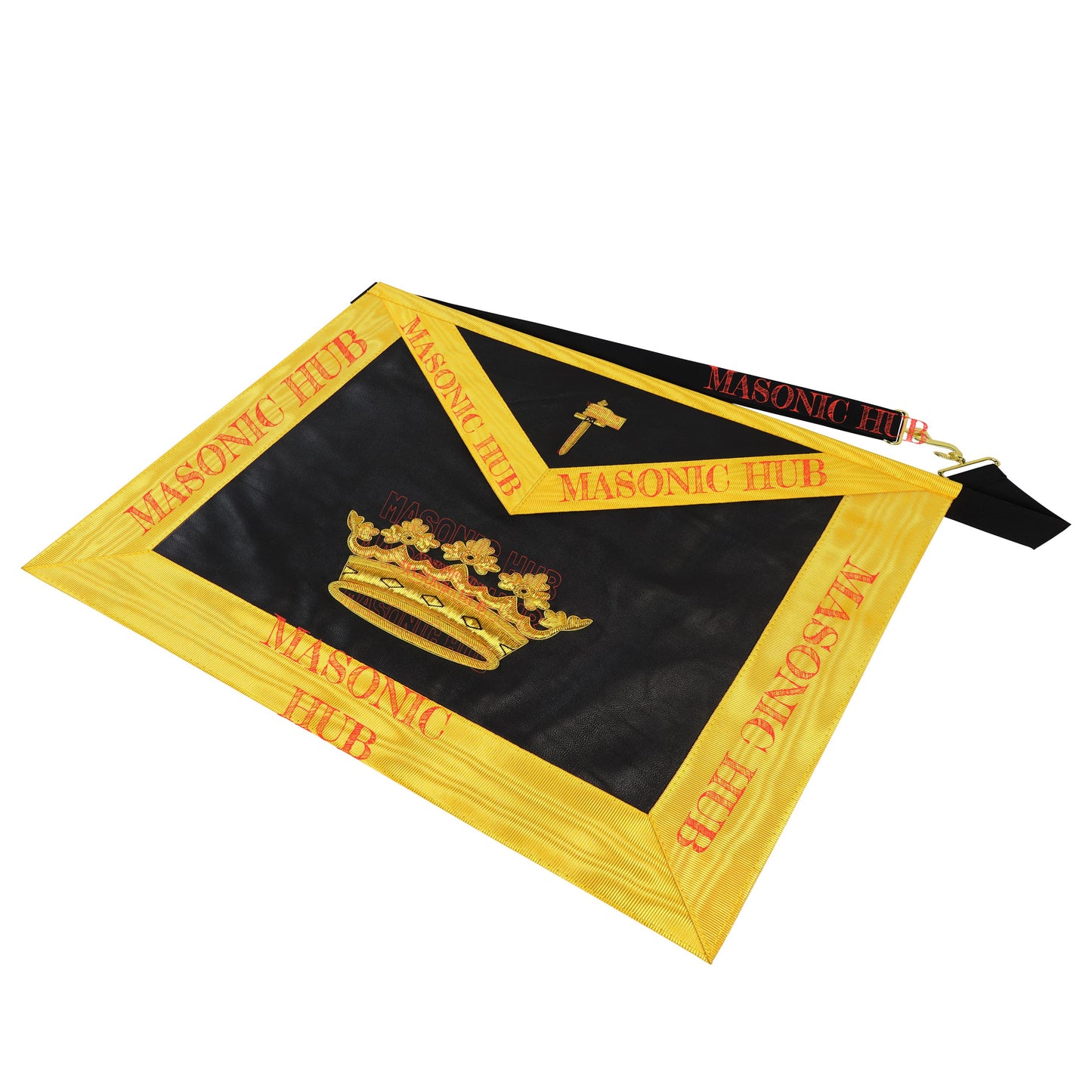 Grand Tiler of Solomon Masonic Apron - 100% Lambskin, Hand-Embroidered Gold Bullion AMD Regalia
