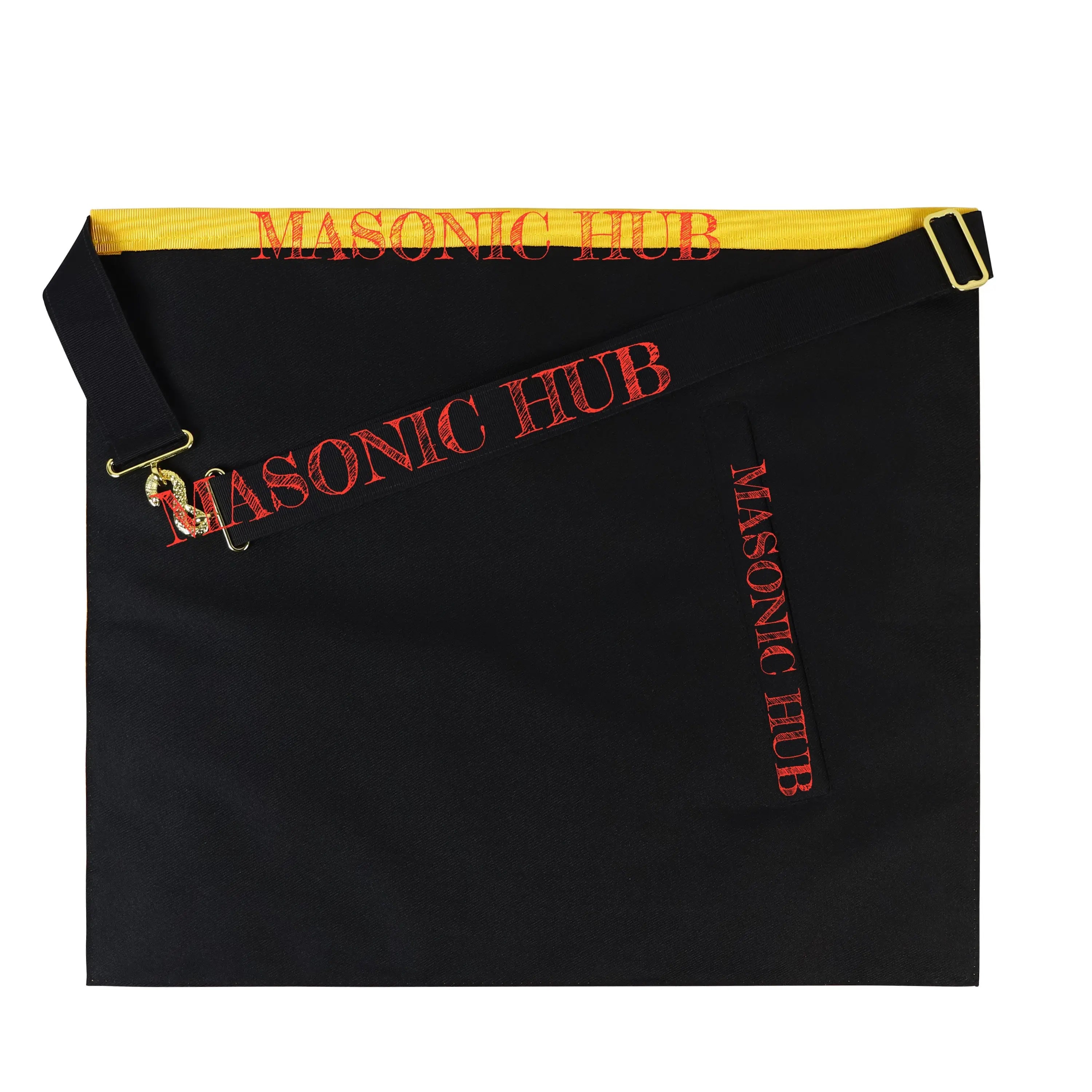 Grand Tiler of Solomon Masonic Apron - 100% Lambskin, Hand-Embroidered Gold Bullion AMD Regalia Masonic Hub