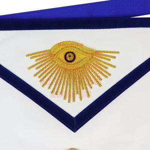 Paul Revere Jewel Past Master Masonic Apron – 100% Lambskin – Texas Regulation – Hand-Embroidered Gold Bullion – Blue Lodge Regalia Masonic Hub