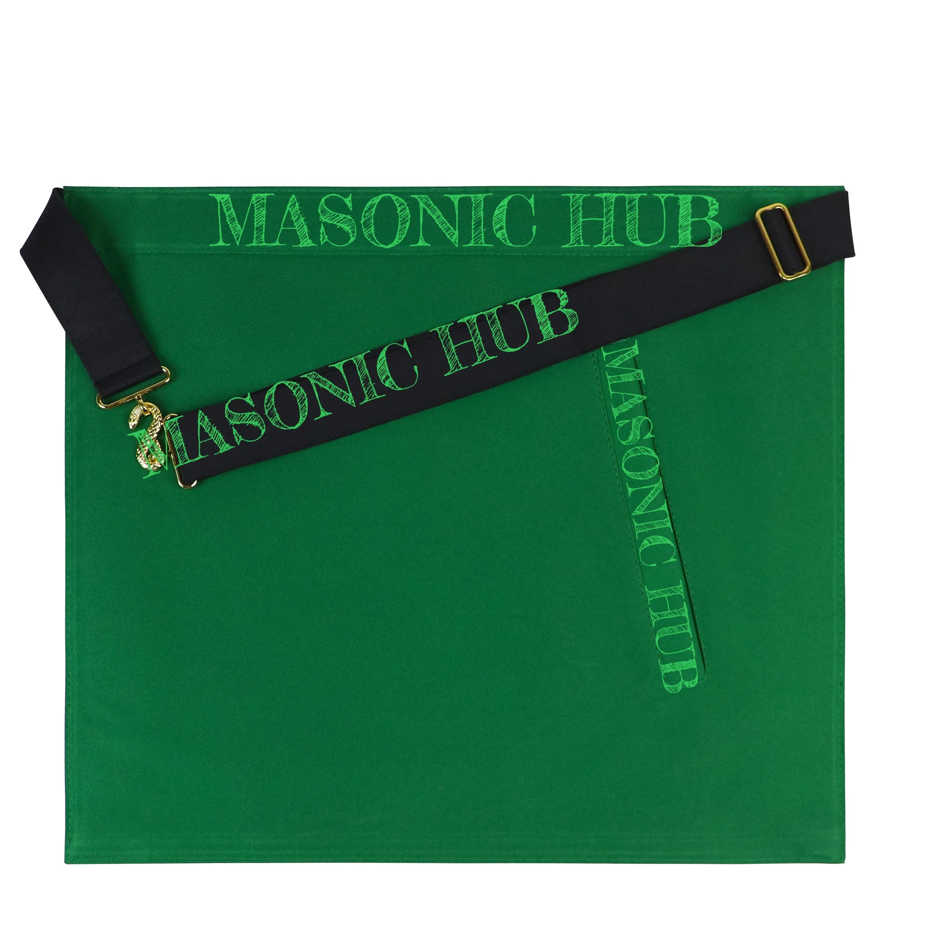 Allied Masonic Degrees (AMD) Member Apron – Dark Green Velvet Border – Freemason Masonic Hub