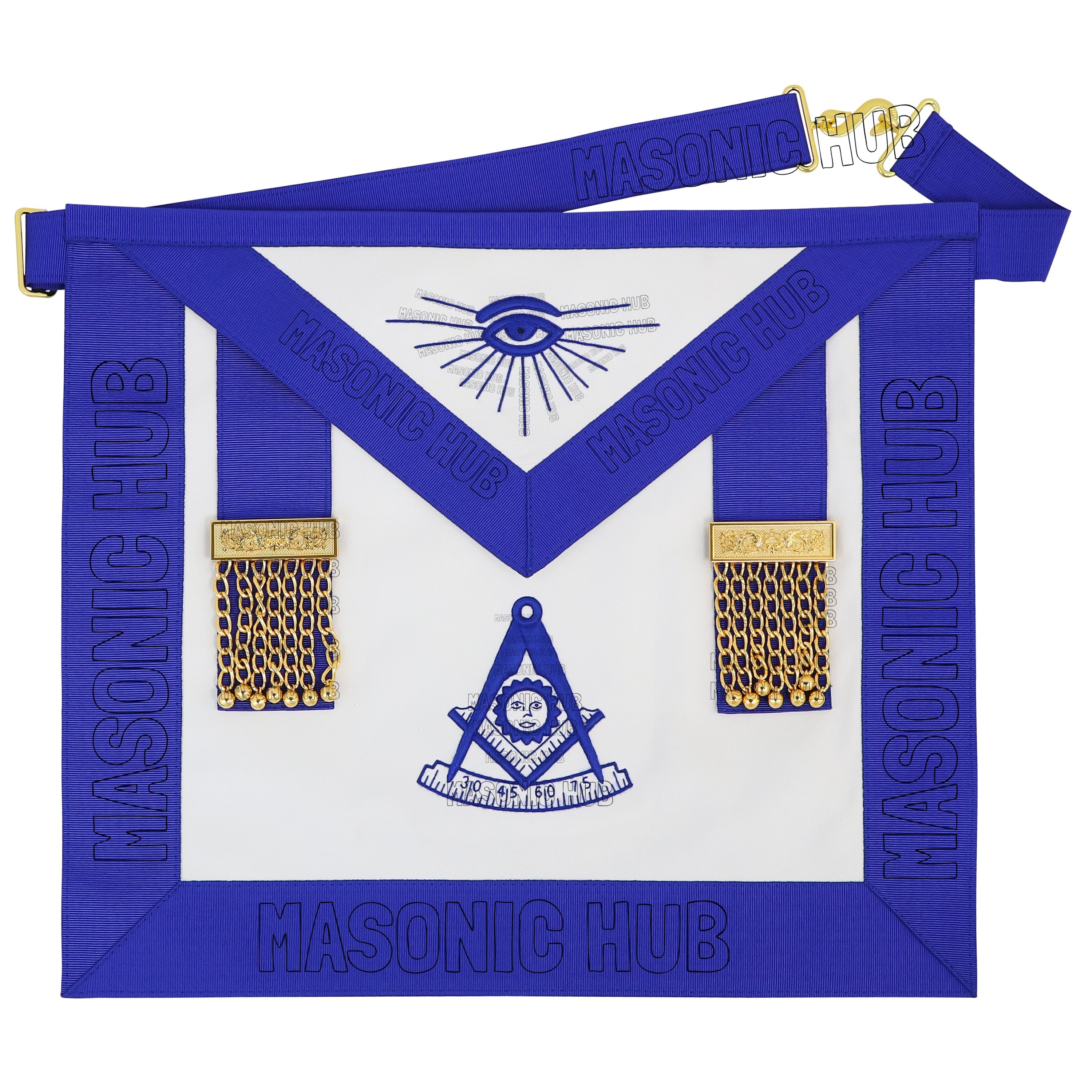 Handmade Masonic Past Master Apron – Premium Lambskin with Gold Metal Tassels Masonic Hub