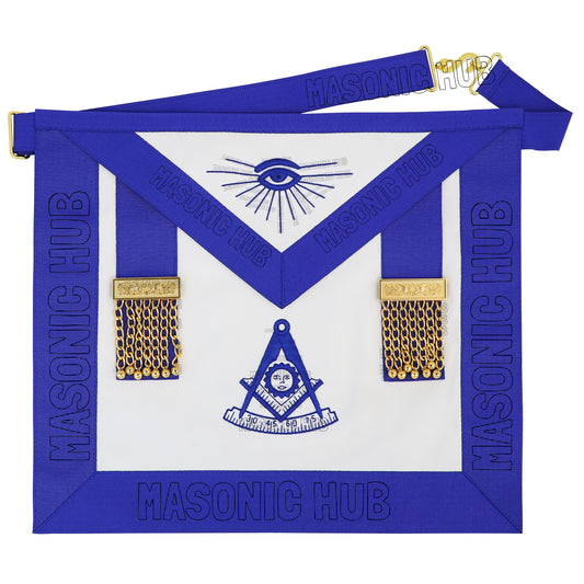 Handmade Masonic Past Master Apron – Premium Lambskin with Gold Metal Tassels