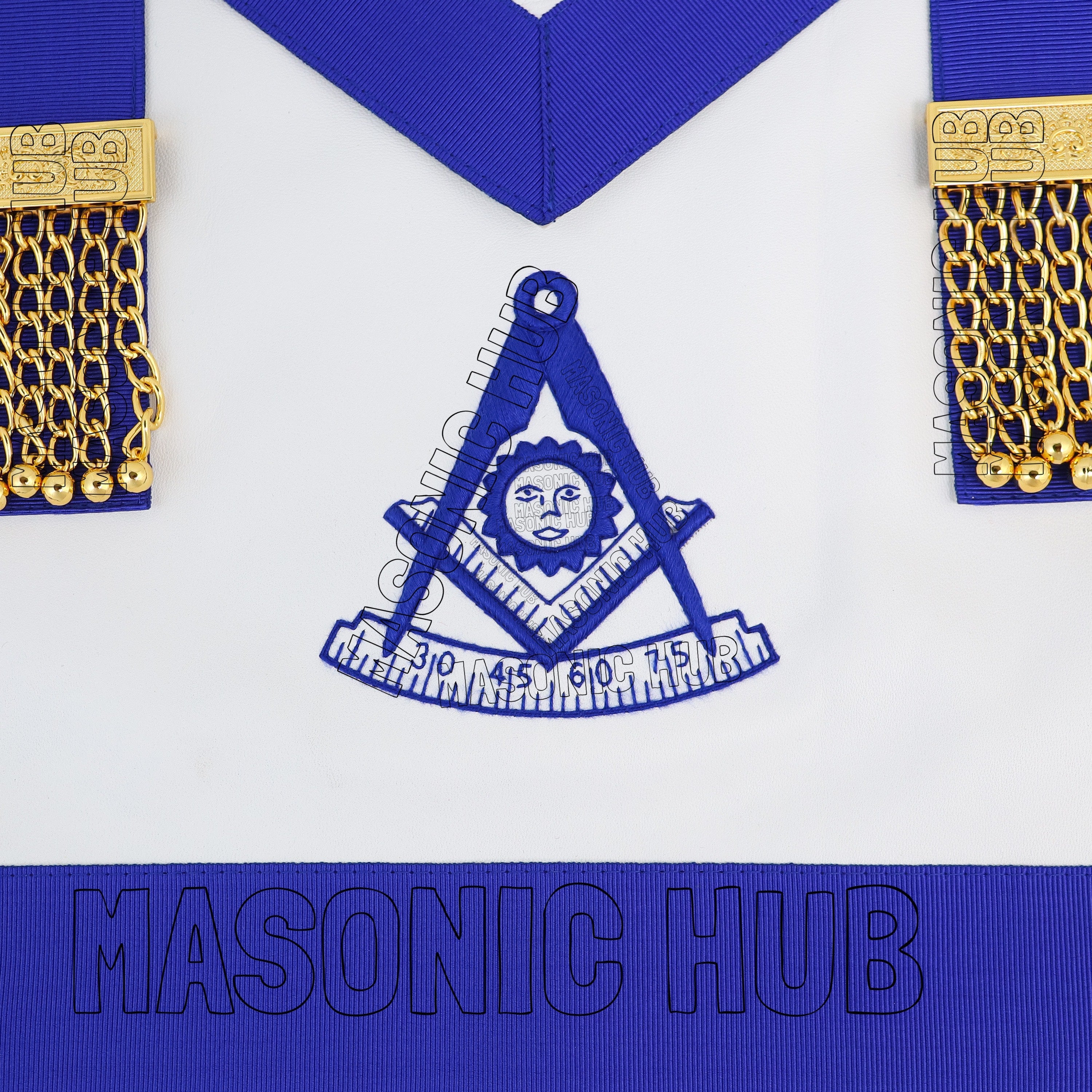 Handmade Masonic Past Master Apron – Premium Lambskin with Gold Metal Tassels Masonic Hub