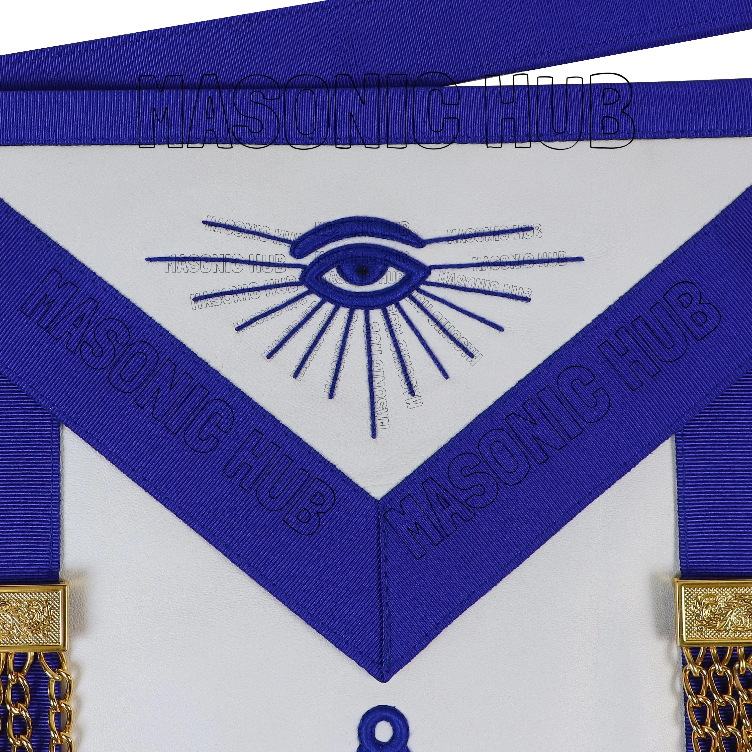 Handmade Masonic Past Master Apron – Premium Lambskin with Gold Metal Tassels Masonic Hub
