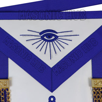 Handmade Masonic Past Master Apron – Premium Lambskin with Gold Metal Tassels