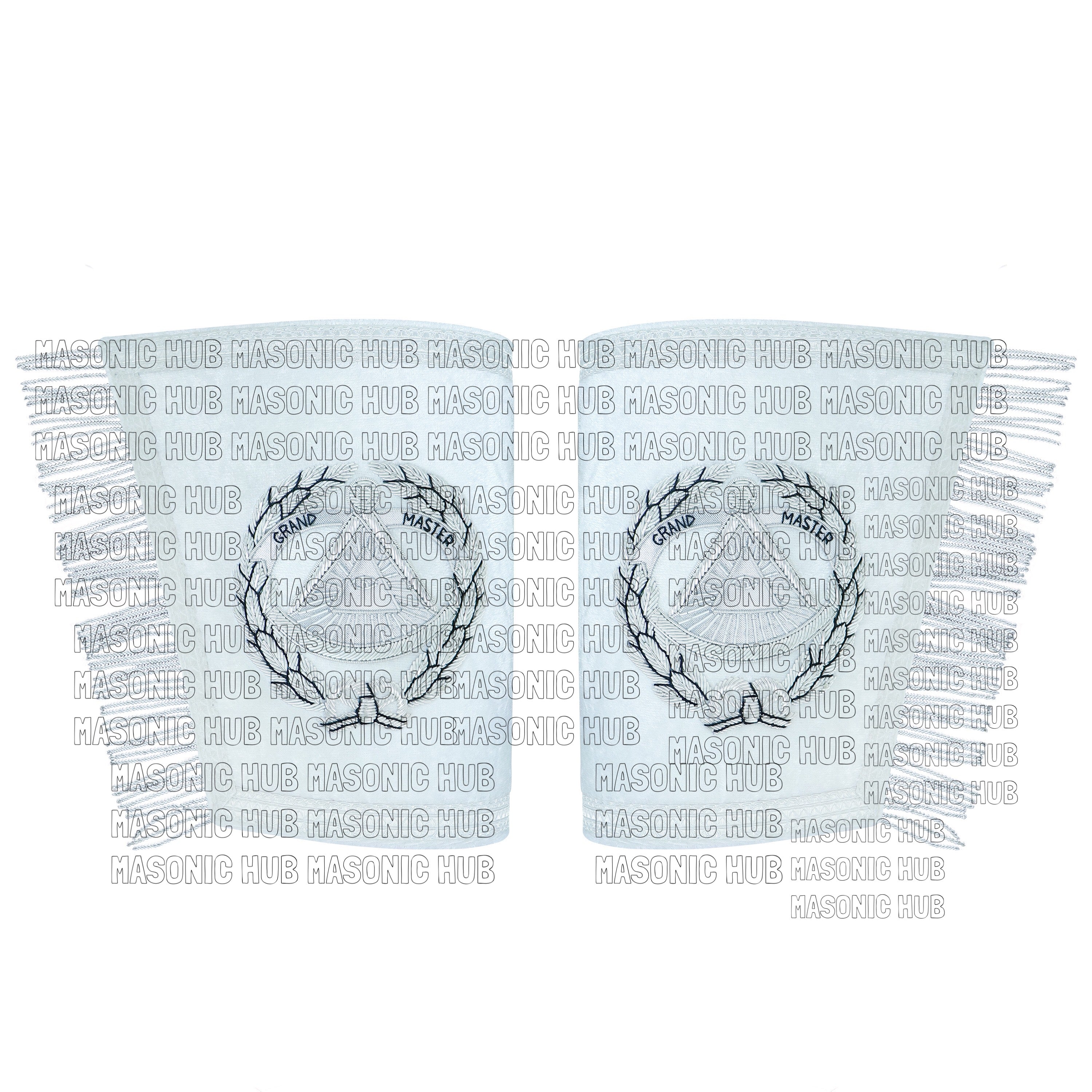 Handcrafted Masonic Regalia Grand Master Gauntlets Cuffs Embroidered with Fringe My Store