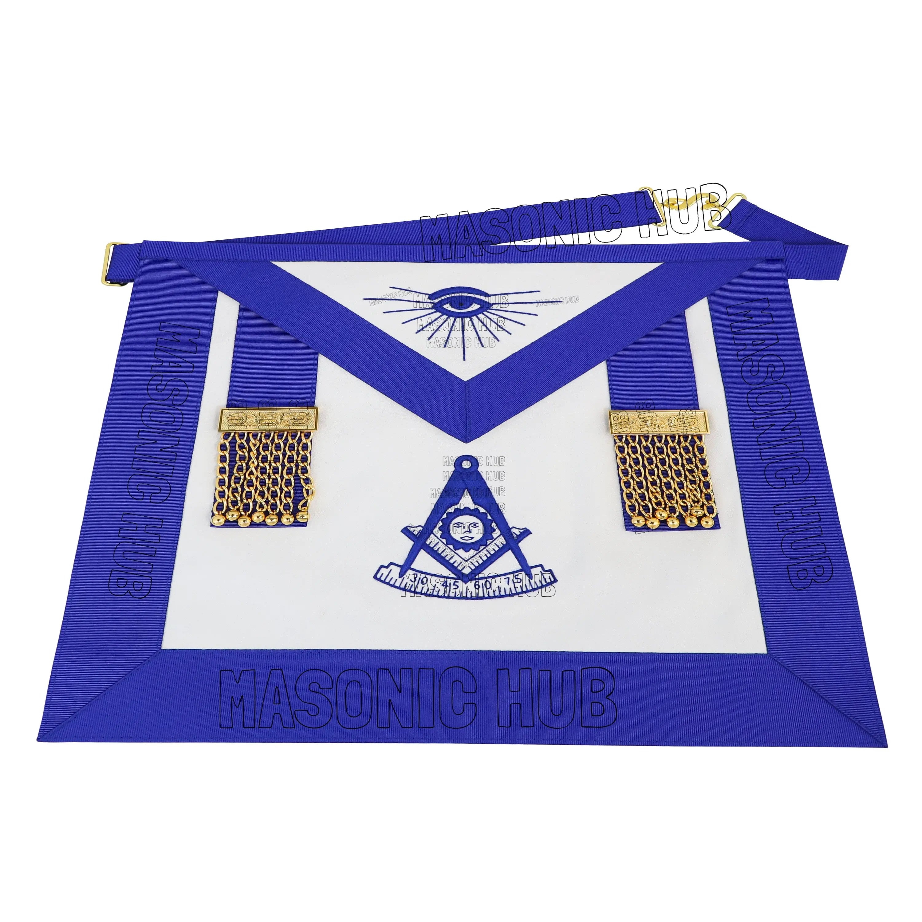 Handmade Masonic Past Master Apron – Premium Lambskin with Gold Metal Tassels Masonic Hub