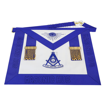 Handmade Masonic Past Master Apron – Premium Lambskin with Gold Metal Tassels