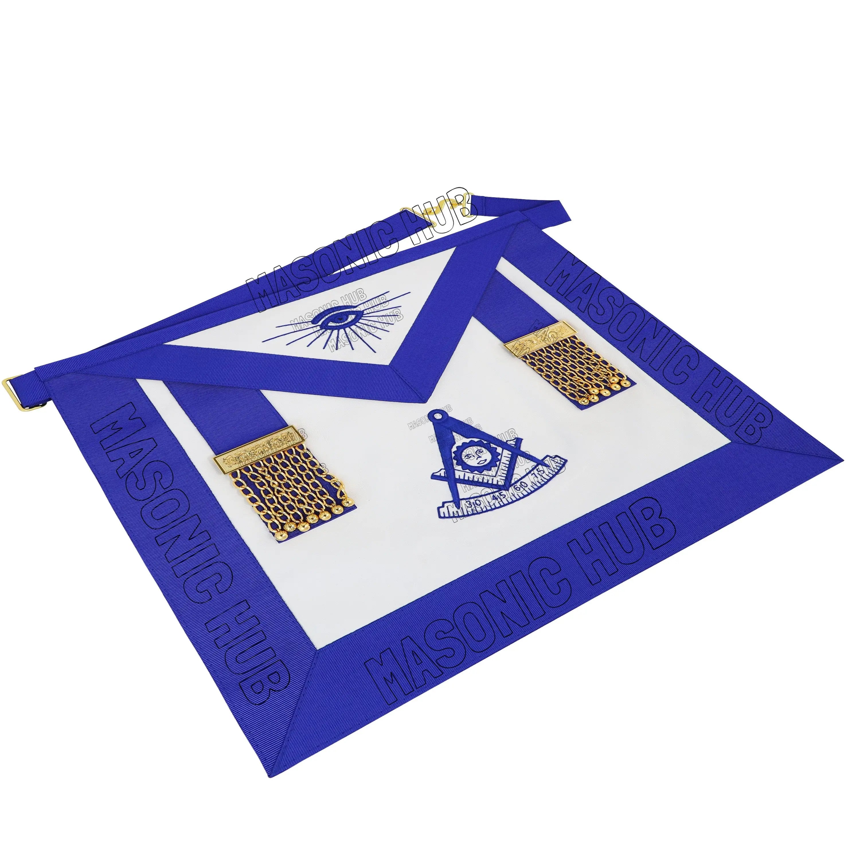 Handmade Masonic Past Master Apron – Premium Lambskin with Gold Metal Tassels Masonic Hub